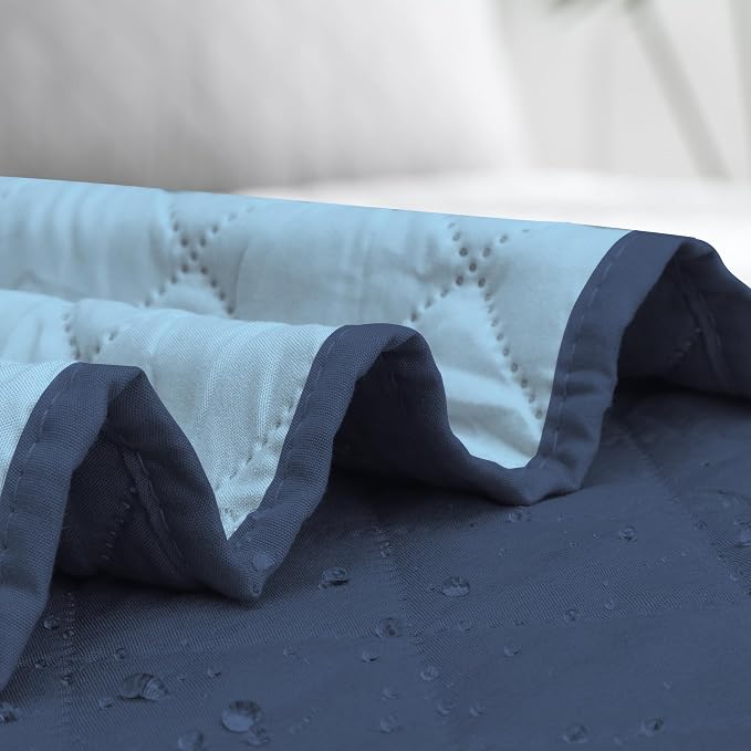 Easy-Going Sectional Couch Covers for Dogs L Shape Sofa Cover Reversible Sofa Slipcover Chaise Lounge Cover Furniture Protector Cover for Pets Dog Cat (30 x 50 inches, Dark Blue/Light Blue) | Dark Blue/Light Blue, Sofa Slipcover For Dogs, Fits Left/Rig...