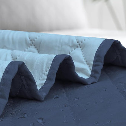 Easy-Going Sectional Couch Covers for Dogs L Shape Sofa Cover Reversible Sofa Slipcover Chaise Lounge Cover Furniture Protector Cover for Pets Dog Cat (30 x 50 inches, Dark Blue/Light Blue) | Dark Blue/Light Blue, Sofa Slipcover For Dogs, Fits Left/Rig...