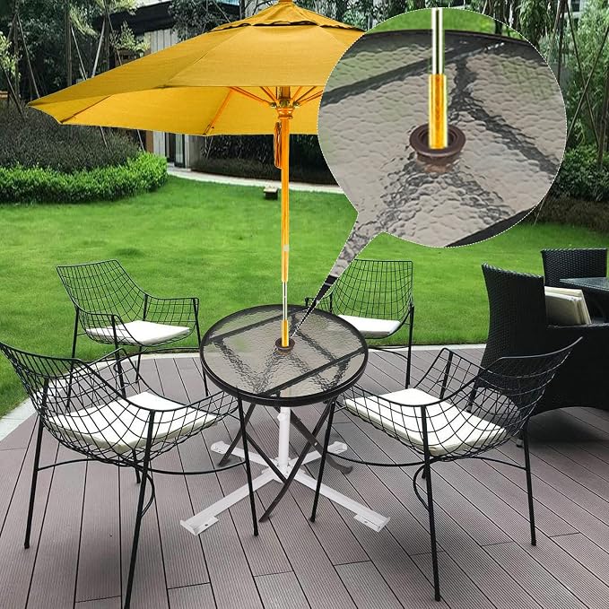 SUQ I OME Parasol Umbrella Hole Ring Plug and Cap Set, for Parasol Umbrella Table Hole Cover Insert