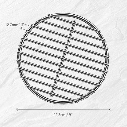 onlyfire Stainless Steel High Heat Charcoal Fire Grate Fits Large/MiniMax Big Green Egg Grill,9-Inch