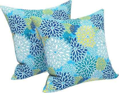 LVTXIII Outdoor Pillow Covers 20x20 Inch, 2 Pack Large Square Throw Pillow Cases, Fade-Resistant Cushion Covers for Patio Furniture Sofa, Garden Porch, Dahlia Blue