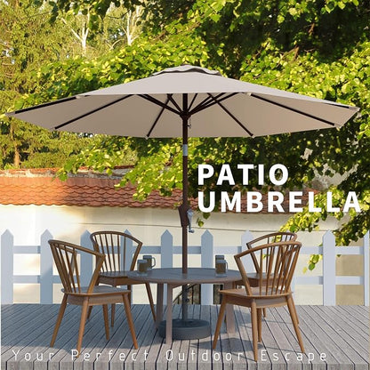 10FT Patio Umbrella, Outdoor Umbrella with Push Button Tilt and Crank, 8 Sturdy Ribs, UV Protection & Waterproof Market Umbrella for Pool, Backyard, Beach,Deck