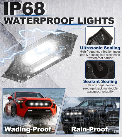 Grill Lights for Toyota Tacoma 2024-2026 Accessory TRD Sport Off Road,White | Direct-Snap Raptor Lights Tacoma 4th Gen Front Grille OEM-Style LED Design, IP68 Waterproof, Enhanced Night Visibility