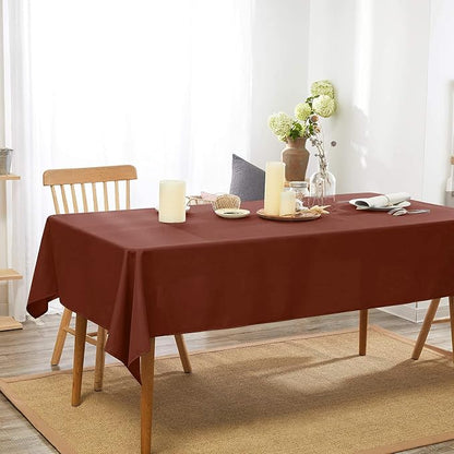 Brown Rectangle Tablecloth 54 x 80 Inch 210 GSM Stain&Water Wrinkle Resistant Washable Fabric Table Cloth for Dining Table Buffet Parties Outdoor Picnic Camping Kitchen