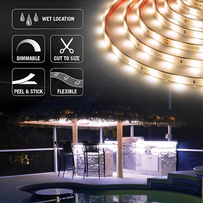 Armacost Lighting RibbonFlex Pro Warm White (2700K), 30LEDs/M, 5M, 24V Outdoor Tape Light 134430