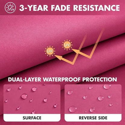 MIULEE Hot Pink Outdoor Seat Cushion 24x24 Inch Waterproof Cushion | Deep Seat and Back Cushion for Patio Furniture Chair Sofa Couch, Fade Resistant, Handle and Adjustable Straps