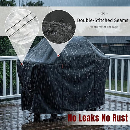 SHINESTAR 55 Inch Grill Cover for 45-48" 2-3 Burner Gas Grills, Heavy Duty Oxford Fabric BBQ Cover Waterproof UV Protection, Windproof with Magic Tape & Drawstring Bottom
