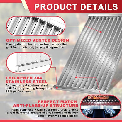 G362-2100-W1 Grill Emitter Plates for Charbroil Commercial Tru Infrared 463642316 463644220 463675016 466642316 463675016P1 Grill Part 17 1/8" Charbroil Stainless Steel Red Infrared Replacement Grates