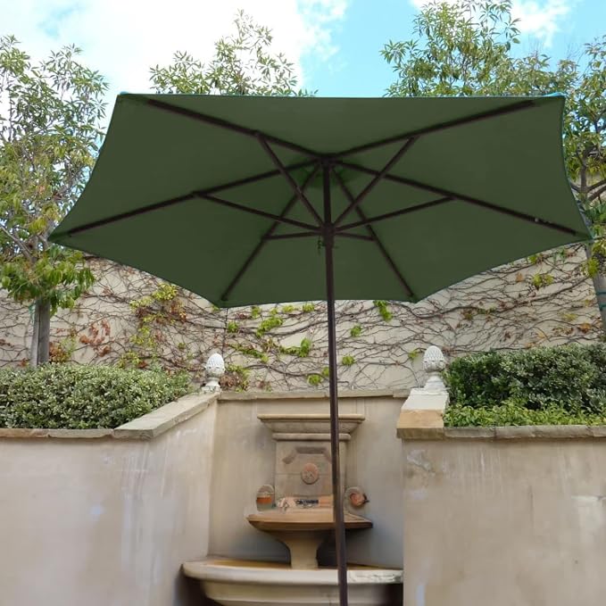 Formosa Covers 9ft 6 Ribs Market Patio Umbrella Replacement Canopy - Top Canvas - 600D UV Protective and Water Resistant Umbrella Fabric - Premium Replacement Canopy Cover ONLY (Sage Green)