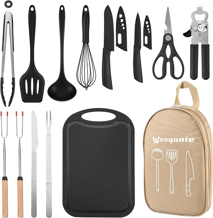 Wesqunie Camping Cooking Utensils Set, Cookware Set for Outdoor Hiking BBQ