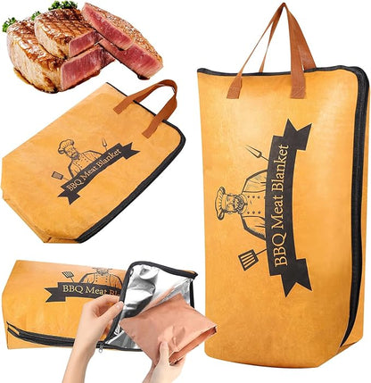 BBQ Blanket for Resting Meat, Meat Resting Blanket for Grilling Accessories, Reusable Smoker Grilling Meat Insulated Resting Bag, BBQ Accessories for Large Brisket, Gifts for Men, Dad (23 Inch)
