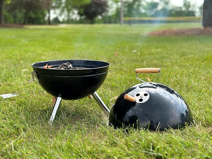 Freedom Stove Charcoal Grill: 12-Inch Portable Outdoor BBQ, Lightweight with Latching Lid – Ideal for Tailgating, Camping, and Family Gatherings – Black