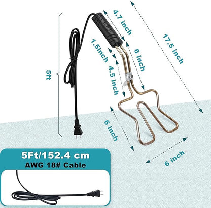 Electric Charcoal Fire Starter Lighter – BBQ Grill Starter for Fireplace Campfires Coal Quick Ignite Briquettes |No Sparks or Flames | 304 Stainless Steel Coils Elements 5ft Long Cable Cord 700W