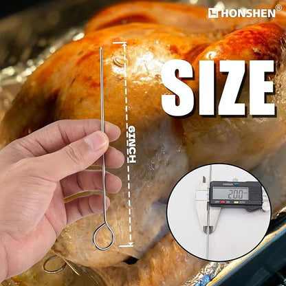 Turkey Lacers for Trussing Turkey,6 inches Stainless Steel metal skewers,Set of 12