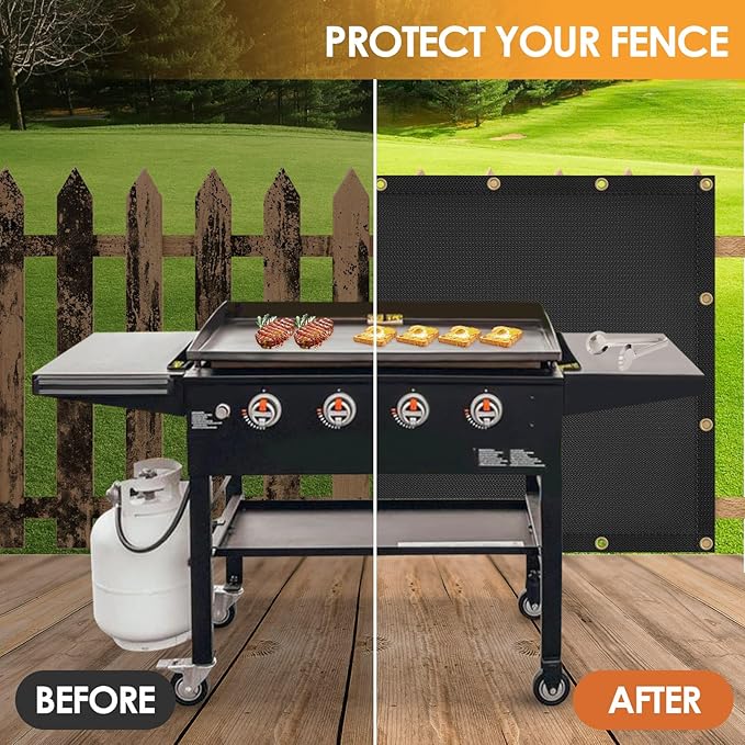 Fireproof Grill Heat Shield to Protect Deck Fence from Grill Heat, Heat Shield for Wood Stove, Stove Wall Protector Fridge, BBQ Grill Mat Accessories Compatible with Blackstone, 3'x4'