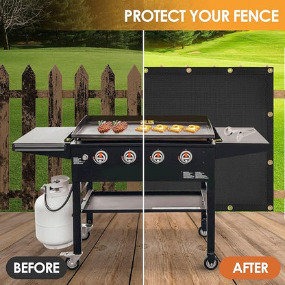 3'x8' Fireproof Heat Shield for Wall Behind Grill Protect Deck Fence from Grill Heat, Heat Shield Grill Mat, Stove Wall Protector Fridge, BBQ Grill Mat Accessories Compatible with Blackstone