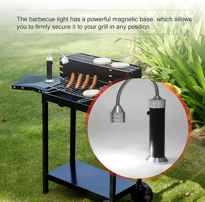 2 Pack Barbecue Grill Light Magnetic 360 Degree Adjustable BBQ Light Weather Resistant Outdoor Grill Lights BBQ Accessories Tools Set, Black