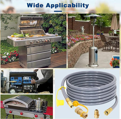 24 Feet 1/2-Inch ID Natural Gas Hose with Quick Connect Fitting for weber, charbroi, Grill, Pizza Oven, Patio Heater and More NG Appliance, Propane to Natural Gas Conversion Kit - CSA Certified