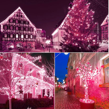 100 Counts Pink LED Christmas Lights – 50ft 5mm Pink Valentine's Day Lights Outdoor Commercial Grade Waterproof, Indoor Christmas Tree Decorations, Green Wire Valentine’s Day String Lights, UL, IP:65
