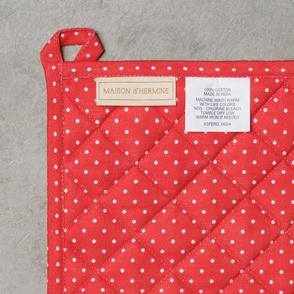 Maison d' Hermine 100% Cotton Oven Mitt & Pot Holder Set (7.5"x13" & 8"x8") Heat Resistant BBQ Cooking Gloves with Loop Baking Grilling Kitchen Hotel Home Farmhouse Spring Summer(Vintage Floral)