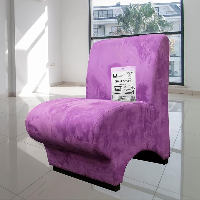 Uboxes (72x46) Chair Covers 2 MIL Heavy Duty Polyethylene to Protect Items from Dust Dirt and Spills, Clear, Set of 2