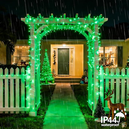 YEGUO 165ft 500 LED Halloween String Lights Outdoor Waterproof, Green String Lights Indoor Plug in, 8 Modes Clear Wire Twinkle Lights for Christmas Tree
