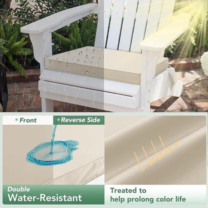 Outdoor Chair Cushions Set of 4: Waterproof & Color Fastness Seat Cushion for Patio Furniture - 22 x 22 x 3 Inch Chair Pads with Ties and Hidden Zipper - Patio Chair Cushion Replacement, Beige