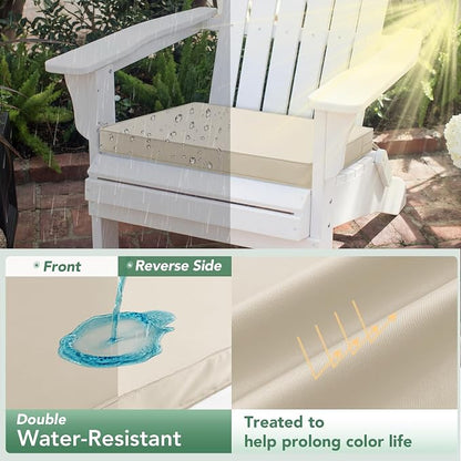 Outdoor Chair Cushions Set of 2: Waterproof & Fade Resistant Seat Cushion for Patio Furniture - 18.5 x 16 x 2 Inch Chair Pads with Ties and Hidden Zipper - Patio Chair Cushion Replacement, Beige