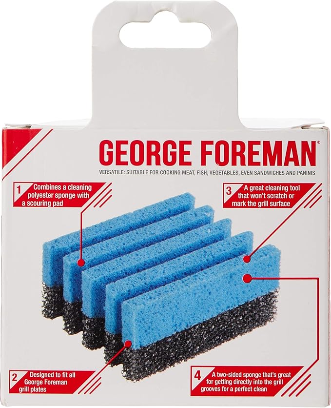 George Foreman Cleaning Sponge 12207 - Blue, Pack of 2,9 x 10 x 8.5cm