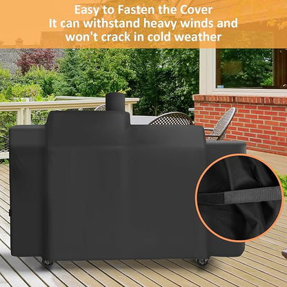 Grill Cover for Pit Boss KC Combo Platinum Series Grill, 600D Heavy Duty Waterpoorf Fade Resistant Cover for Pit Boss PB1285KC, 1100 Combo Grill, All Weather Protection Waterproof Cover