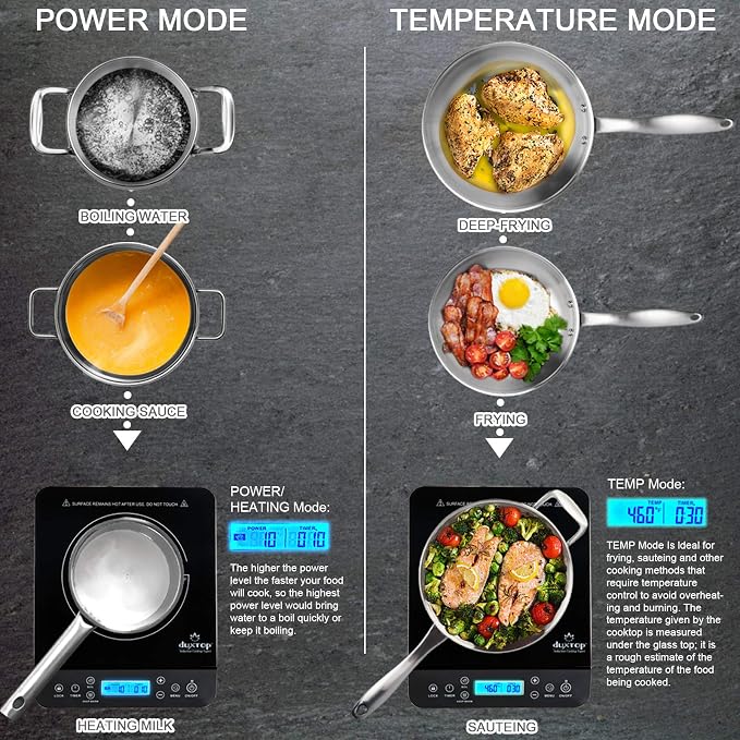 Duxtop Portable Induction Cooktop, Countertop Burner Induction Hot Plate with LCD Sensor Touch 1800 Watts, Black 9610LS BT-200DZ (Pack of 3)