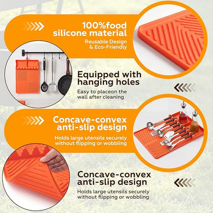 3 Sets Griddle Caddy Kit Compatible with Blackstone 28"/36" Prep Cart, Space Saving Accessories, BBQ Grill Organizer with Magnetic Tool Holder, Silicone Grill Mat, Cup & Paper Towel Holder & J-hooks