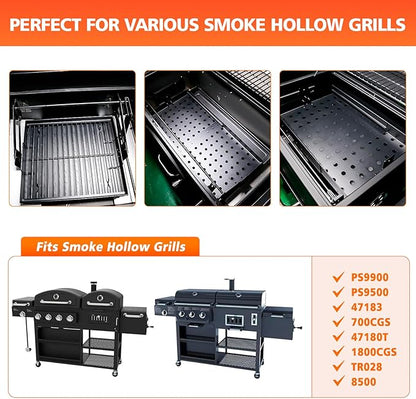 Uniflasy Stretchable 15-28" Charcoal Tray for Expert 24 Grill Parts, Pit Boss Memphis I, Chargriller PS9900 2190 6500 6800 8500, Adjustable Charcoal Basket Holder for Smoke Hollow 47183T-21 Replacement Parts