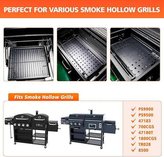 Uniflasy Stretchable 15-28" Charcoal Tray for Expert 24 Grill Parts, Pit Boss Memphis I, Chargriller PS9900 2190 6500 6800 8500, Adjustable Charcoal Basket Holder for Smoke Hollow 47183T-21 Replacement Parts