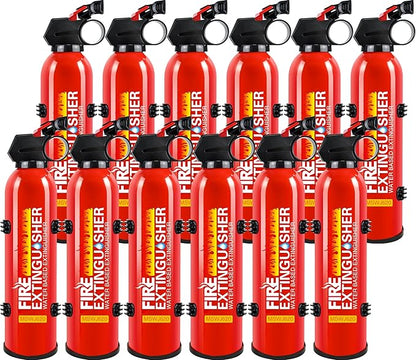 Fire Extinguishers with Mount Bracket - 12 Pack Small Portable Fire Extinguisher for Home, Kitchen, Car, Boat, RV, Vehicle - 620ml Water-Based Fire Extinguisher for Class A, B, C, K Fire