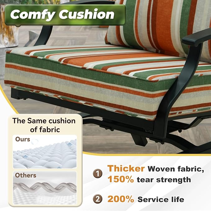 Deep Seat Patio Cushions Set 24 x 24 Inch,Olefin Fabric Outdoor Seat Cushion,Patio Furniture Cushions with Removable Cover,Rain-Proof and Fade Resistant Deep Seat Bottom & Back Cushion,1set