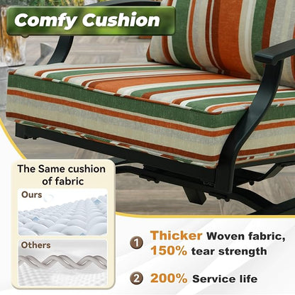 Deep Seat Patio Cushions Set 24 x 24 Inch,Olefin Fabric Outdoor Seat Cushion,Patio Furniture Cushions with Removable Cover,Rain-Proof and Fade Resistant Deep Seat Bottom & Back Cushion,1set