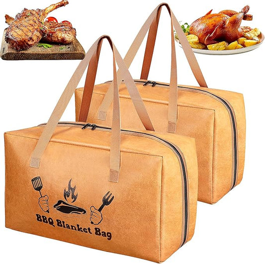 BBQ Blanket for Resting Meat, Insulated Meat Resting Bag for Moisture Retention and Tender BBQ, Heavy-Duty Meat Blanket with Wide Mouth Design for Briskets, Pork Shoulders, Steaks