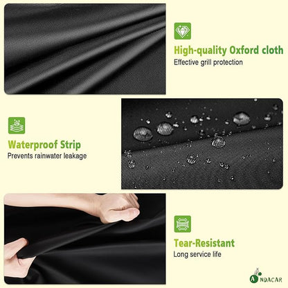 Grill Covers 76 inch for Nexgrill Oakford 1150 Pro Grill Model 810-0072 Cover, Waterproof Outdoor Barbecue Covers for Weber Gas Grill and More (Cover Only) - 76" L×26" W×47" H