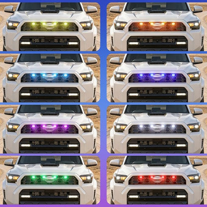 RGB Led Grills Light for 4Runner TRD-Sport TRD Offroad 2025 2026 | 4 in 1,6th gen Toyota 4runner oem 2027 grill light assembly
