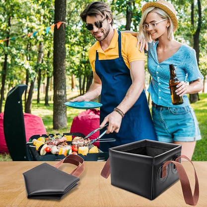 Collapsible Grill Brush Dunk Tank, AHIER Durable Grill Brush Heads Water Bucket for Stainless-Steel Grates