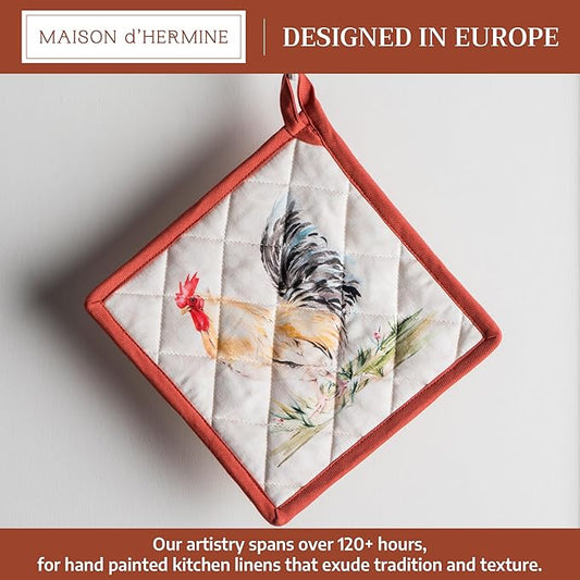 Maison d' Hermine Campagne 100% Cotton Pot Holder, 8 - inch by 8 - inch.