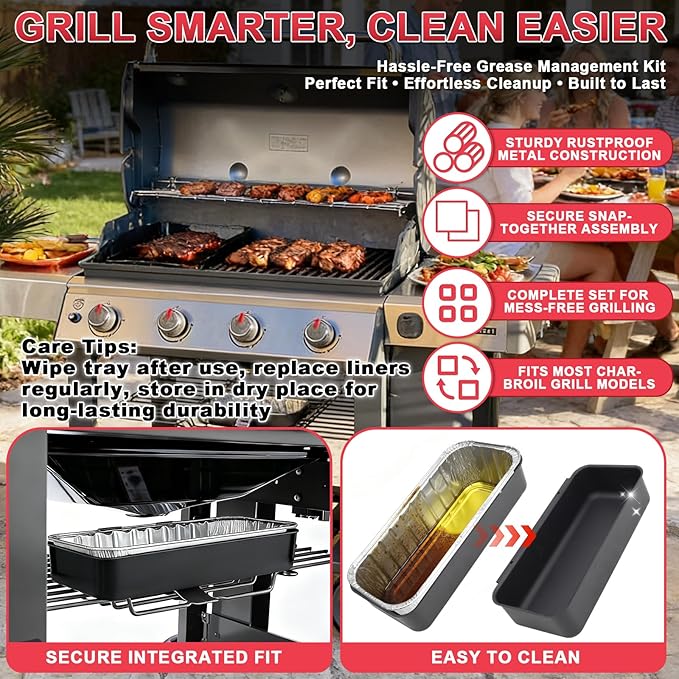 70379 Catch Pan Kit for Weber Summit 400/600, Genesis II & Genesis II LX 400 & 600 Series Grills(2016+) Drip Pan, 6498 6417 Grease Catcher Pans for Weber Searwood 600 SmokeFire EX4/EX6 Series 10 PCS