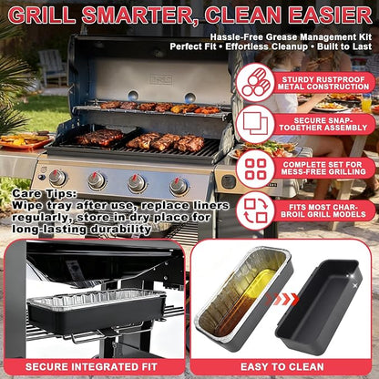70379 Catch Pan Kit for Weber Summit 400/600, Genesis II & Genesis II LX 400 & 600 Series Grills(2016+) Drip Pan, 6498 6417 Grease Catcher Pans for Weber Searwood 600 SmokeFire EX4/EX6 Series 10 PCS