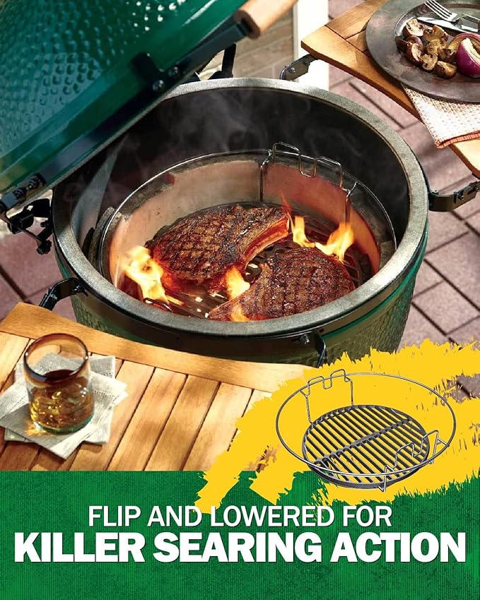 for Big Green Egg-XL 5-Piece Upgraded Replacement Kit for Large Eggspander, Including Multi-Function Grill Rack,Conveggtor Basket, Made of Stainless Steel, Expanded Cooking System