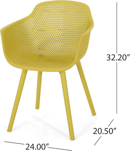 Christopher Knight Home Davina Outdoor Dining Chair (Set of 2), Yellow