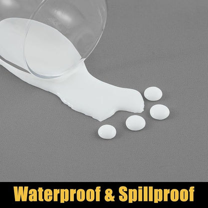 Smiry Rectangle Picnic Table Cloth, Waterproof Elastic Fitted Tablecloths for 4 Foot Tables, Washable Polyester Table Cover for Camping, Indoor and Outdoor (Grey, 30"x48")
