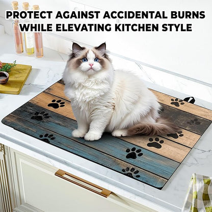Stove Top Cover Retro Flower Gas Stove Top Cover for Home Decoration Kitchen Pad Non-Stick Washable Cooktop Covers Countertop Protector Keep Stove Clean 28"x20" (Texture-1)
