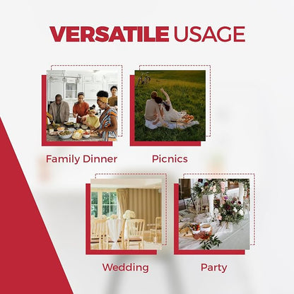 Decorelia Waterproof Wipe Clean Table Cloth for 10ft Banquet Rectangle Table, Outdoor Spillproof Wrinkle Free Tablecloth for Thanksgiving,Easter (Oblong, 60 x 144 Inch (12-14 Seats), Red)