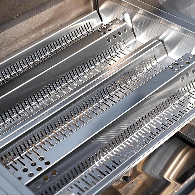 Monument Grills Stainless Steel Heat Plates, Replacement Grill Heat Plate Shield, Flavorizer Bar, Flame Tamer for 4-Burner Grills Model 24367 35633 41847NG D405, Burner Cover A118